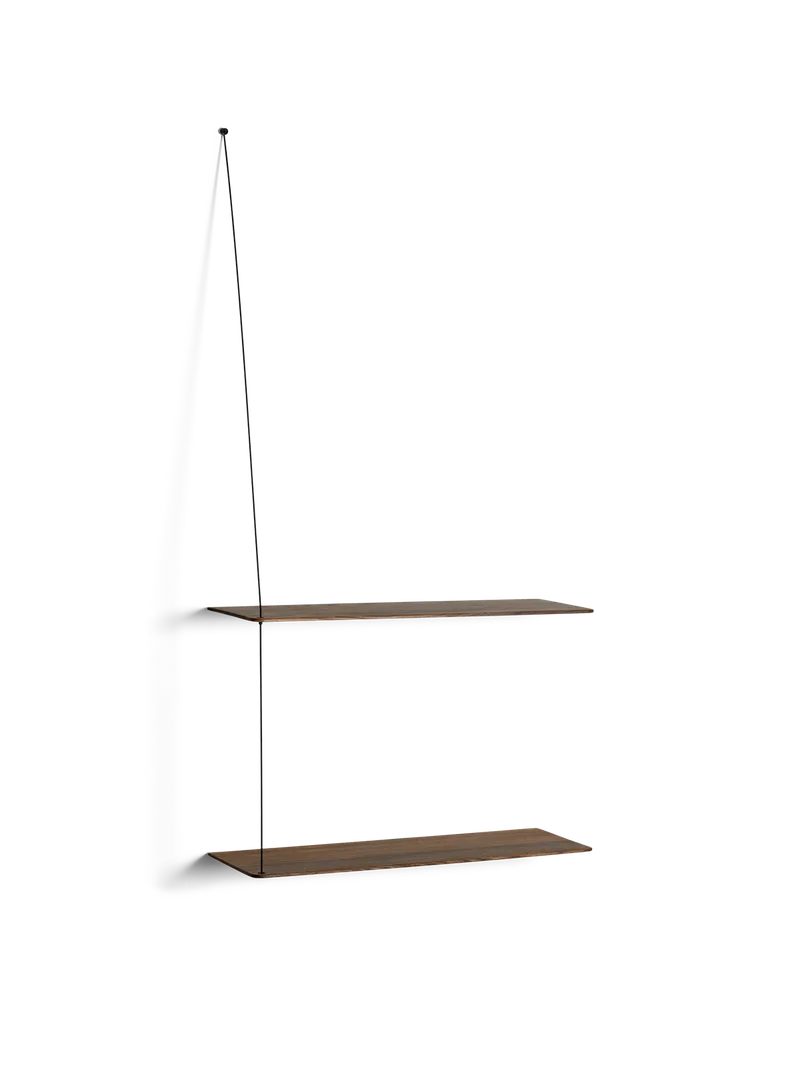 Stedge Hylde by WOUD in 60 cm, Sort metal, Røget eg (2 hylder) – product photo 2 of 2