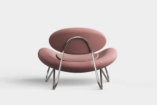 Meadow Loungestol - Støvet rosa/Krom van WOUD – productfoto 3 van 4