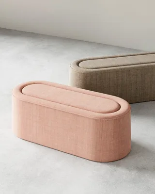 Praline Bænk (122 cm) - Natural bouclé by WOUD – interior photo 1 of 4
