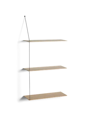 Stedge Hylde von WOUD in 60 cm, Sort metal, Hvidpigmenteret eg (3 hylder) – Produktfoto 3 von 3