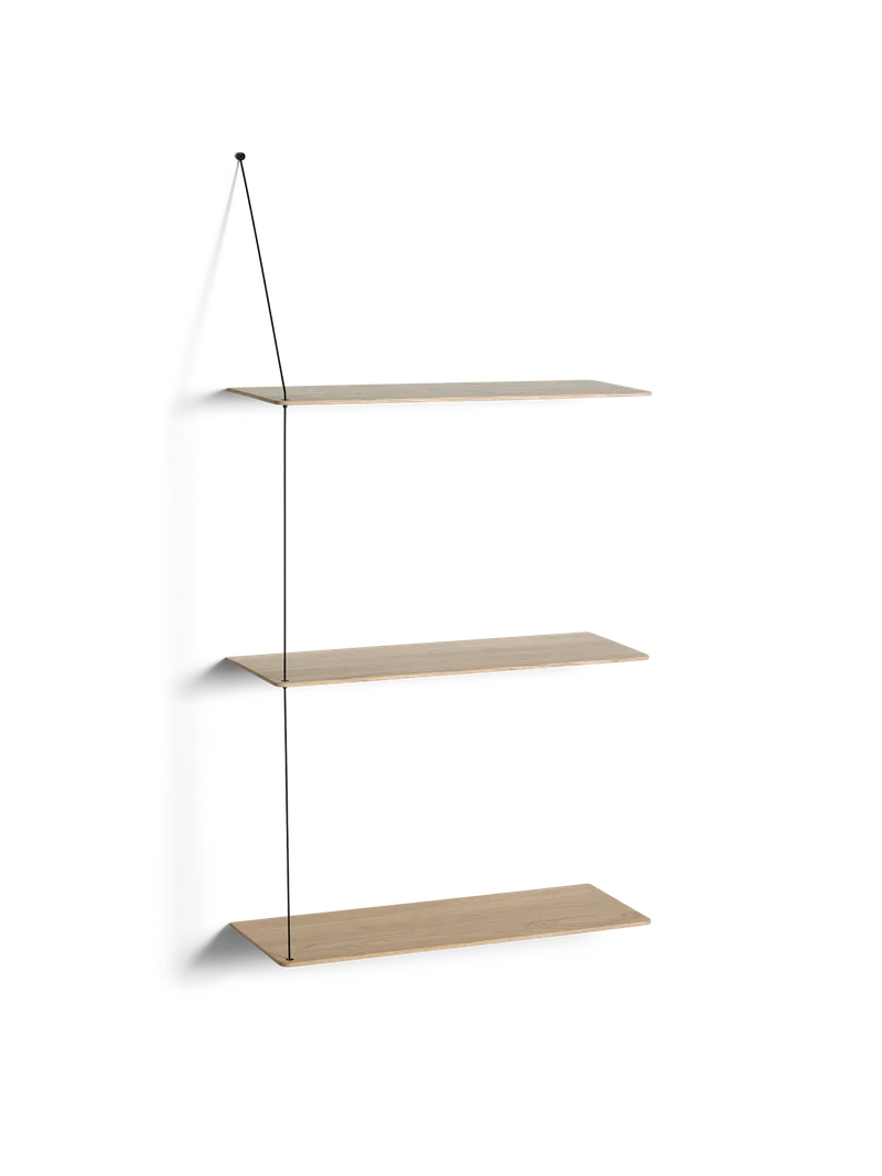 Stedge Hylde von WOUD in 60 cm, Sort metal, Hvidpigmenteret eg (3 hylder) – Produktfoto 3 von 3