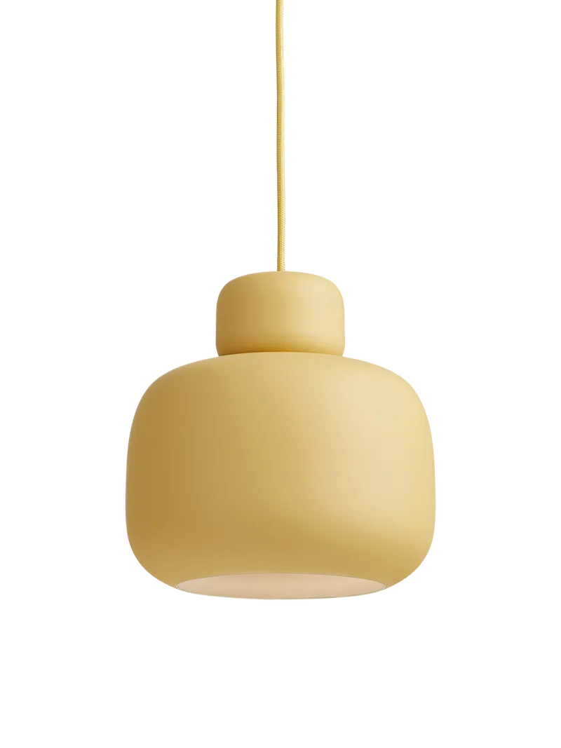 Stone Pendel (stor) by WOUD in Mustard – product photo