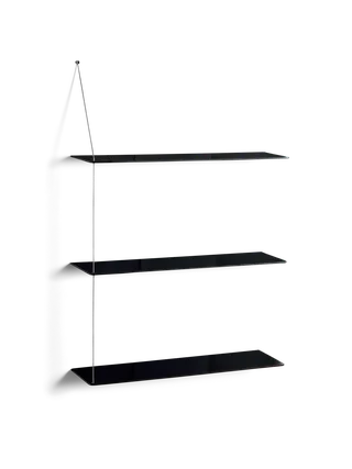 Stedge Hylde by WOUD in 80 cm, Børstet rustfrit stål, Sort (3 hylder) – product photo 2 of 2