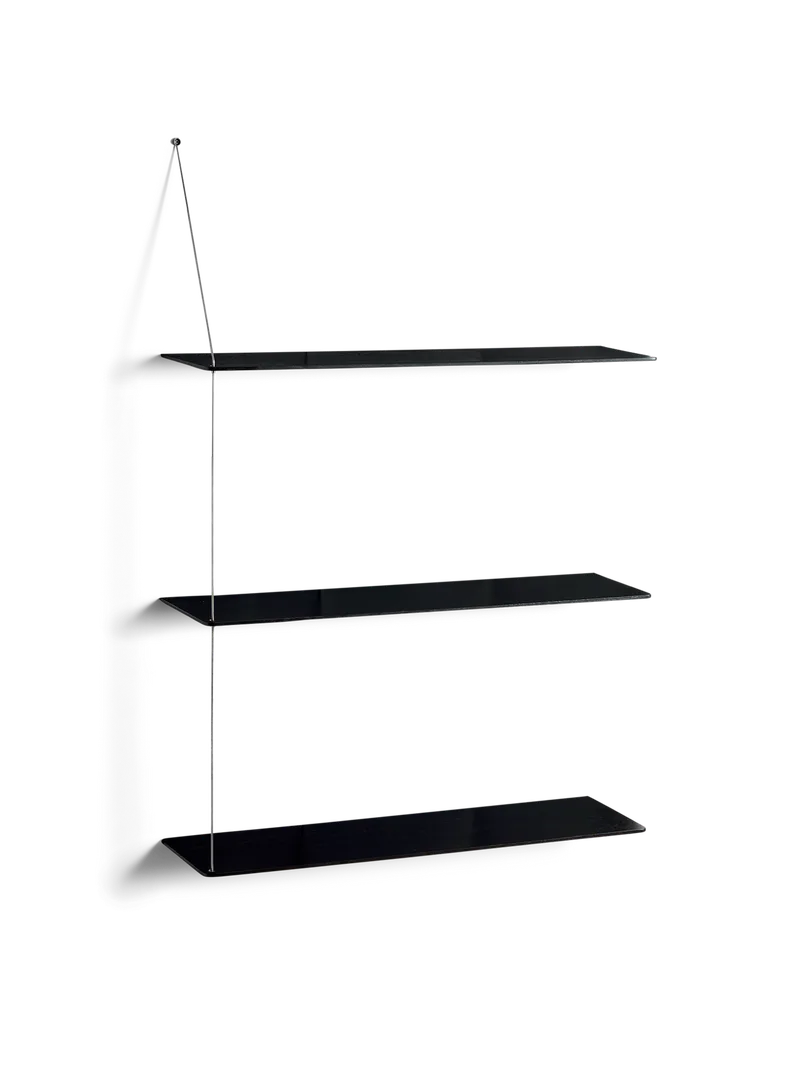 Stedge Hylde by WOUD in 80 cm, Børstet rustfrit stål, Sort (3 hylder) – product photo 2 of 2