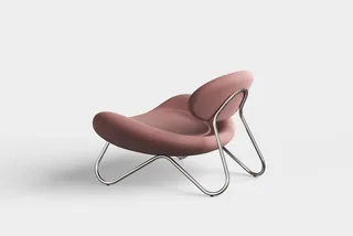 Meadow Loungestol - Støvet rosa/Krom van WOUD – productfoto 2 van 4