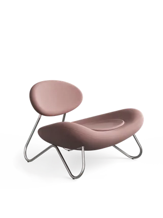Meadow Loungestol - Støvet rosa/Børstet Stål van WOUD – productfoto 4 van 4