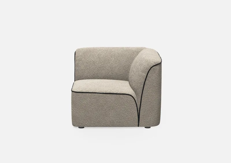 Flora Hjørnemodul de WOUD en Natural bouclé – photo du produit 2 sur 3