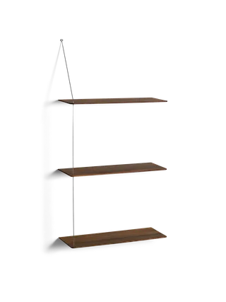 Stedge Hylde by WOUD in 60 cm, Børstet rustfrit stål, Røget eg (3 hylder) – product photo 2 of 2