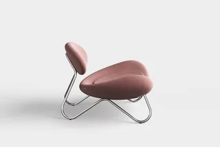Meadow Loungestol - Støvet rosa/Krom van WOUD – productfoto 1 van 4