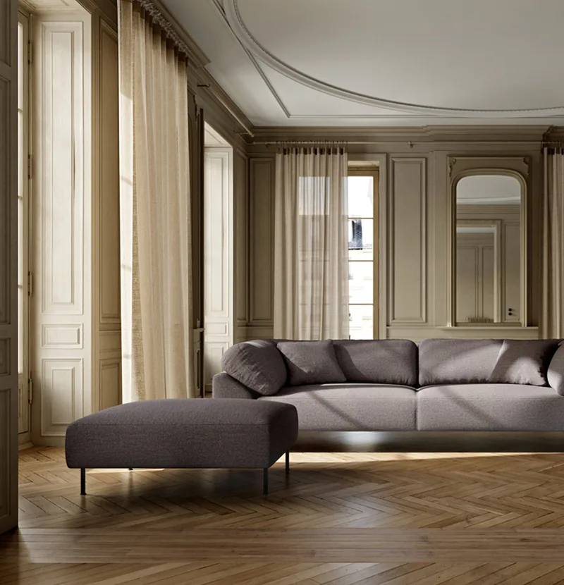 Collar Ottoman by WOUD in Brun bouclé – interior photo 1 of 2