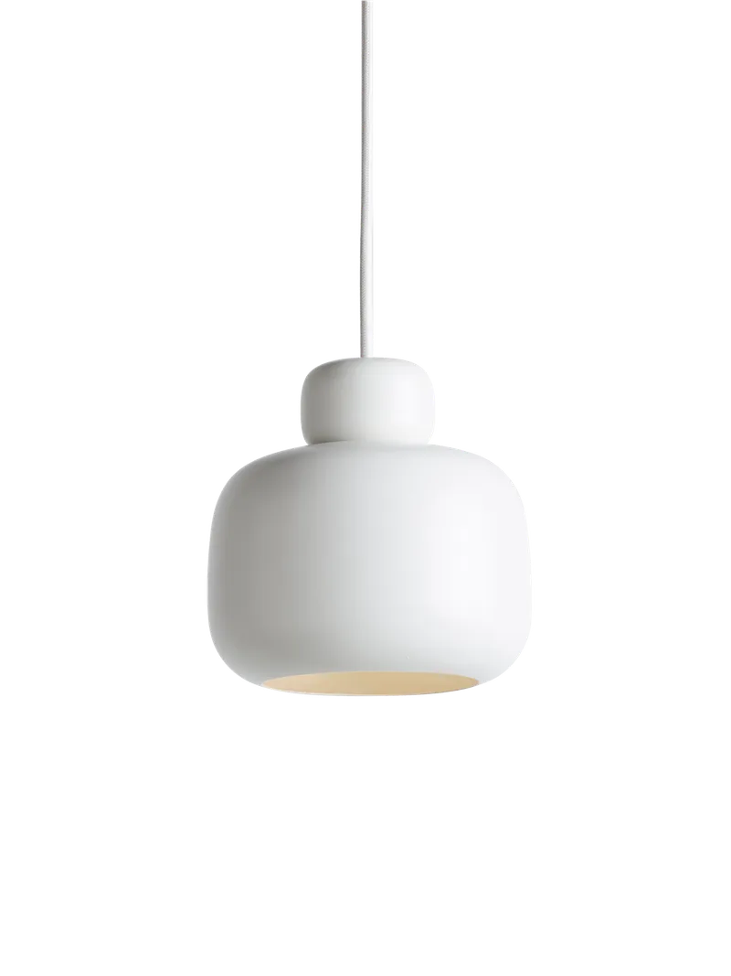 Stone Pendel (lille) by WOUD in Hvid – product photo 2 of 2
