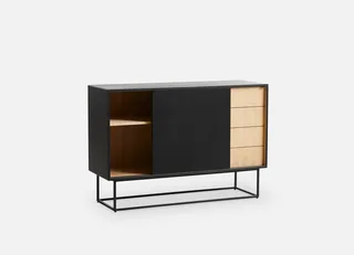 Virka Skænk (Høj) van WOUD in Eg/Sort – productfoto 2 van 4