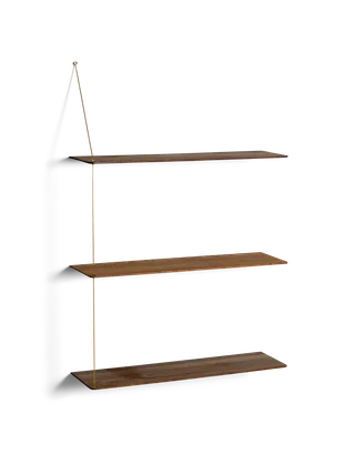Stedge Hylde von WOUD in 80 cm, Messing, Røget eg (3 hylder) – Produktfoto 2 von 2