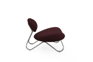 Meadow Loungestol - Bordeaux/Børstet Stål van WOUD – productfoto 2 van 4