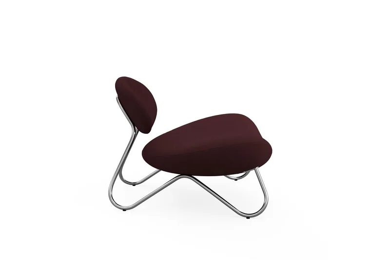 Meadow Loungestol - Bordeaux/Børstet Stål van WOUD – productfoto 2 van 4