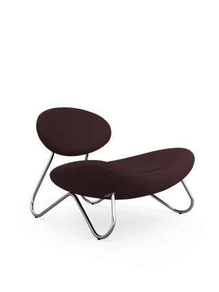Meadow Loungestol - Bordeaux/Børstet Stål van WOUD – productfoto 3 van 4