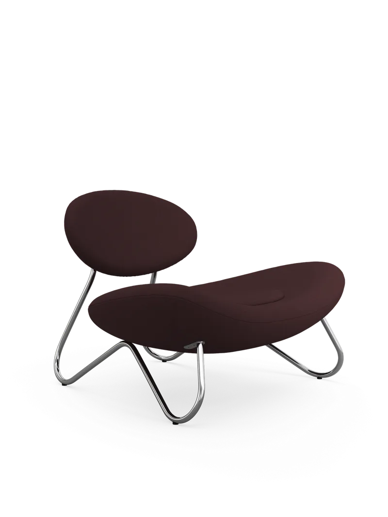 Meadow Loungestol - Bordeaux/Børstet Stål van WOUD – productfoto 3 van 4