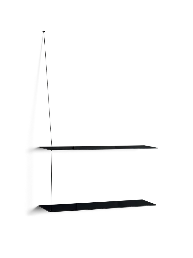 Stedge Hylde von WOUD in 80 cm, Sort metal, Sort (2 hylder) – Produktfoto