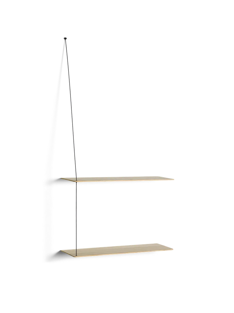 Stedge Hylde by WOUD in 60 cm, Sort metal, Hvidpigmenteret eg (2 hylder) – product photo 3 of 3