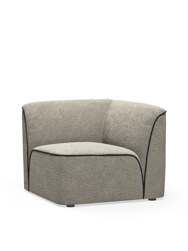 Flora Hjørnemodul de WOUD en Natural bouclé – photo du produit 3 sur 3