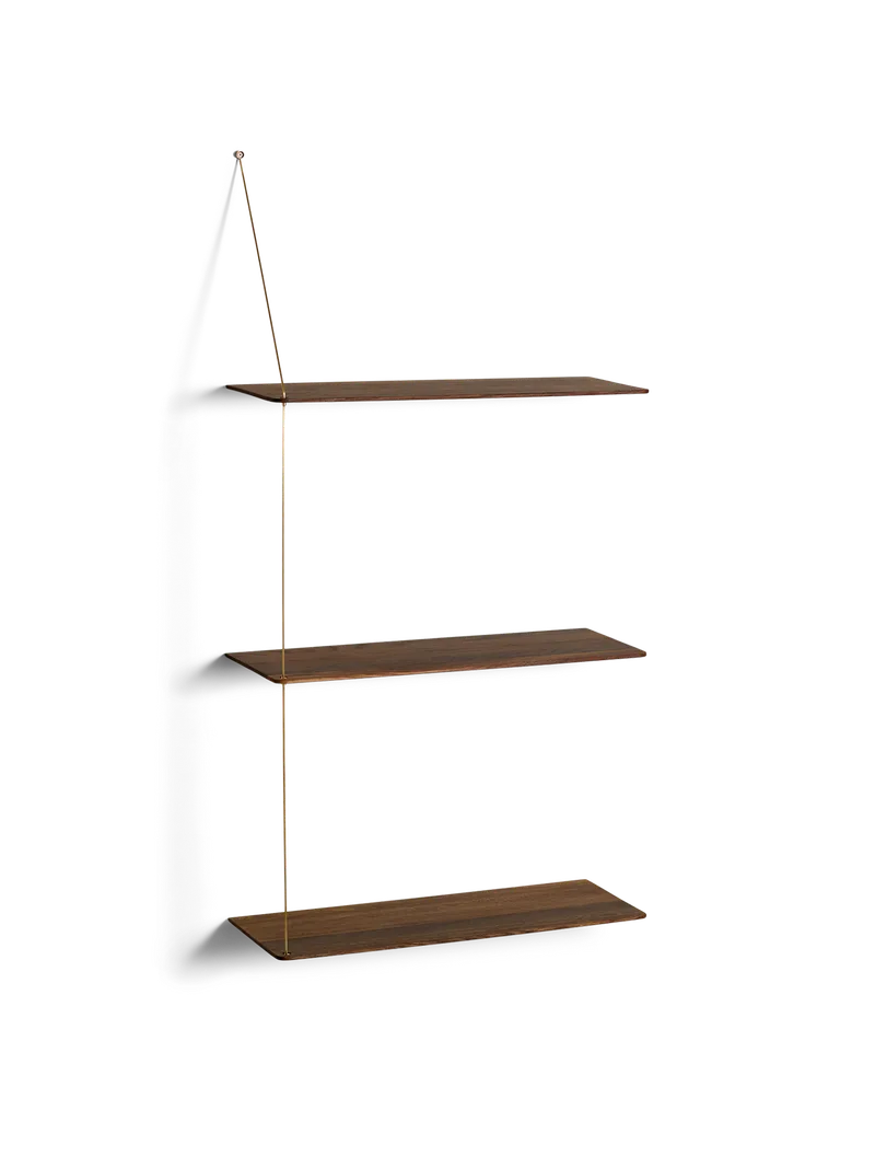 Stedge Hylde by WOUD in 60 cm, Messing, Røget eg (3 hylder) – product photo 2 of 2