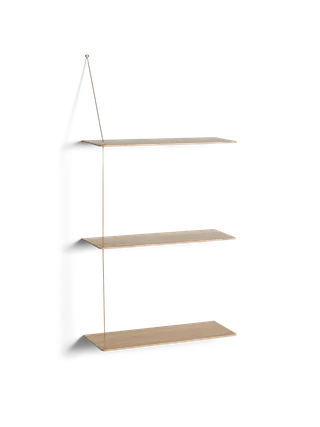 Stedge Hylde by WOUD in 60 cm, Messing, Hvidpigmenteret eg (3 hylder) – product photo 3 of 3