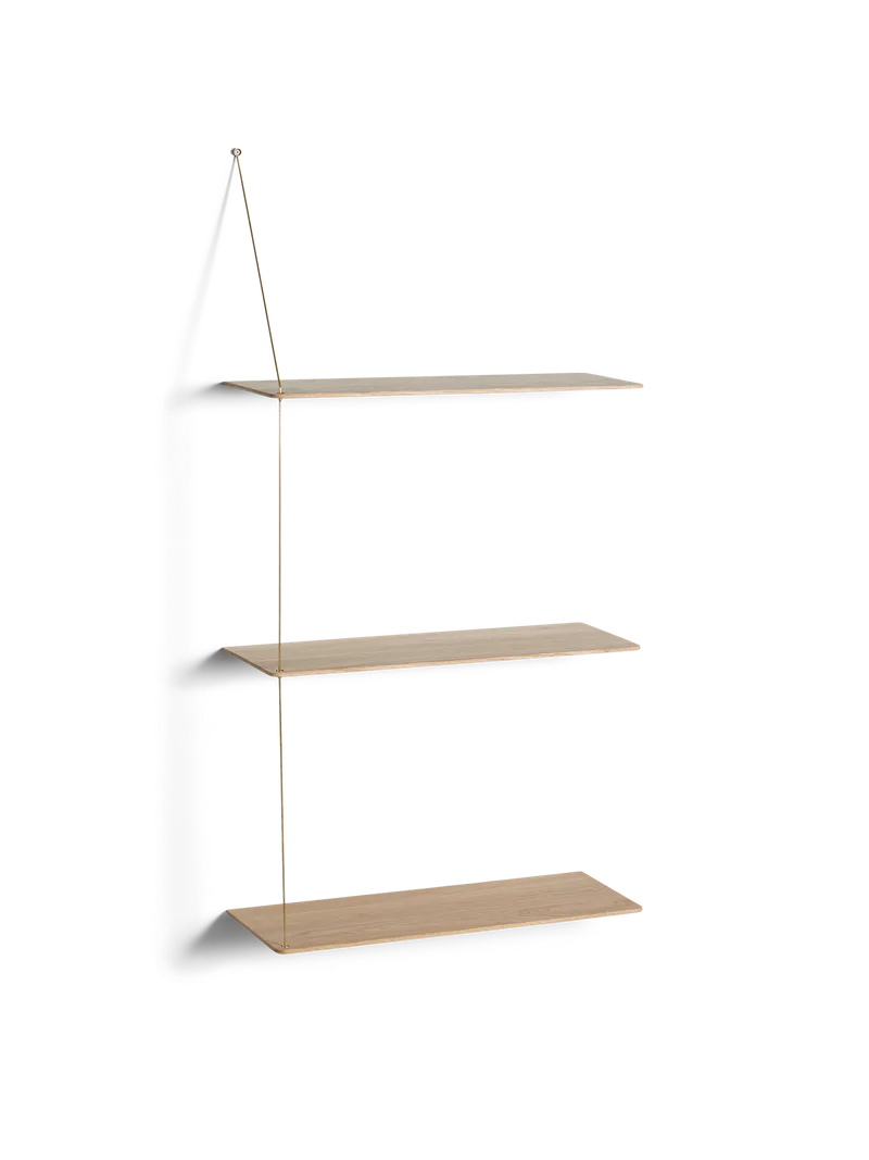 Stedge Hylde by WOUD in 60 cm, Messing, Hvidpigmenteret eg (3 hylder) – product photo 3 of 3