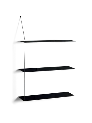 Stedge Hylde van WOUD in 80 cm, Sort metal, Sort (3 hylder) – productfoto 2 van 2