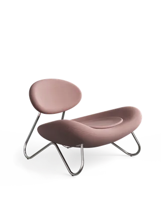Meadow Loungestol - Støvet rosa/Krom van WOUD – productfoto 4 van 4