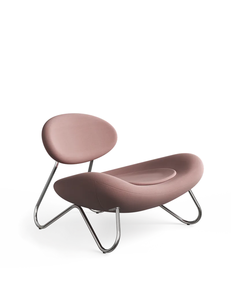 Meadow Loungestol - Støvet rosa/Krom van WOUD – productfoto 4 van 4