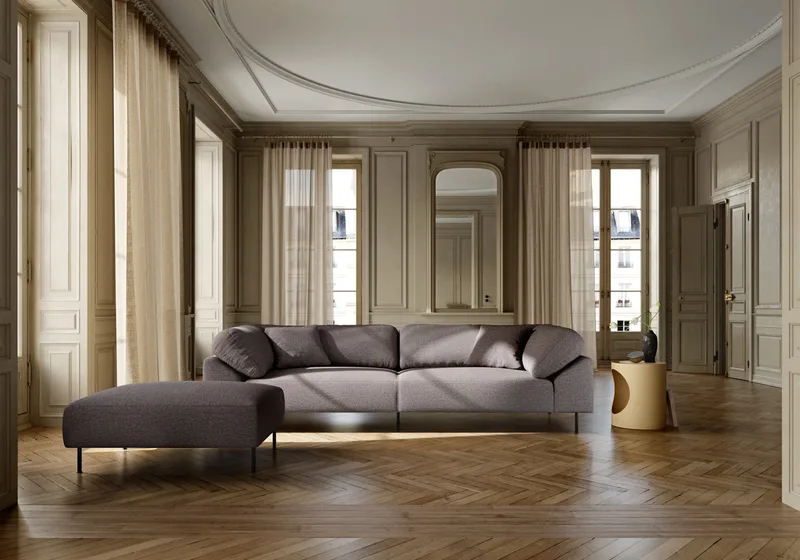 Collar 3-personers by WOUD in Brun bouclé – interior photo 1 of 4