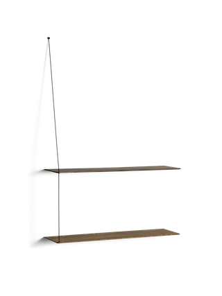 Stedge Hylde by WOUD in 80 cm, Sort metal, Røget eg (2 hylder) – product photo 2 of 2