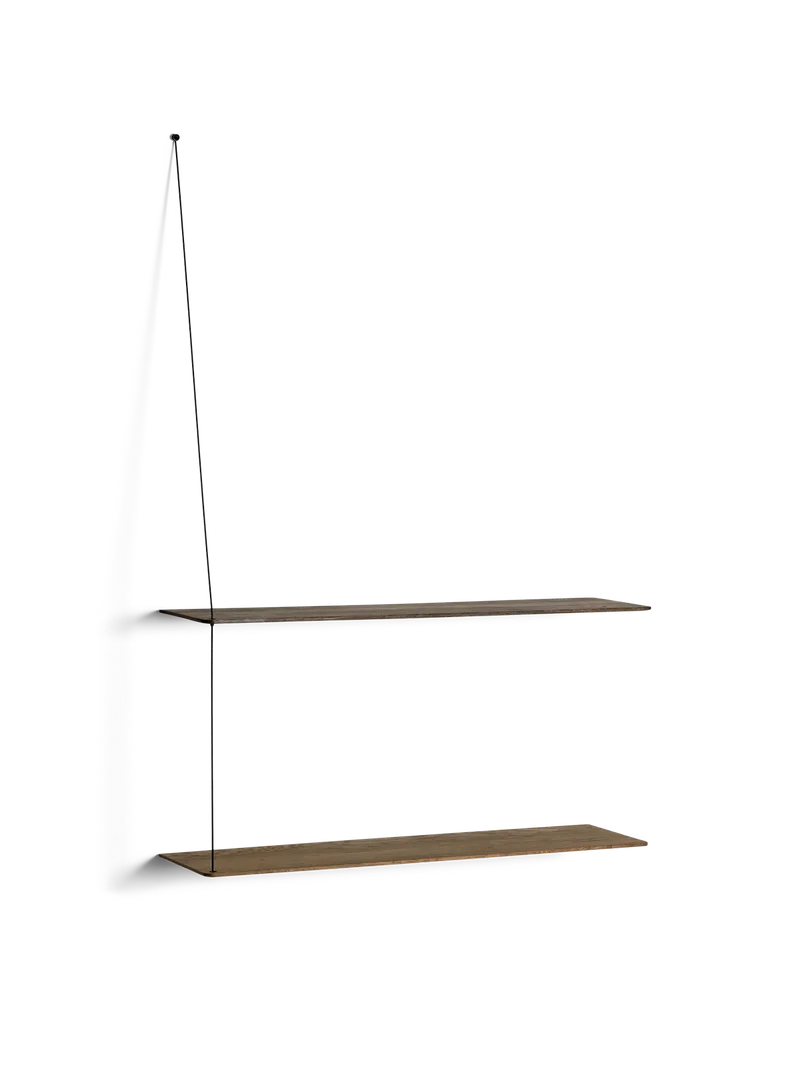 Stedge Hylde by WOUD in 80 cm, Sort metal, Røget eg (2 hylder) – product photo 2 of 2