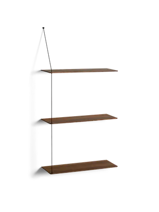 Stedge Hylde van WOUD in 60 cm, Sort metal, Røget eg (3 hylder) – productfoto 2 van 2
