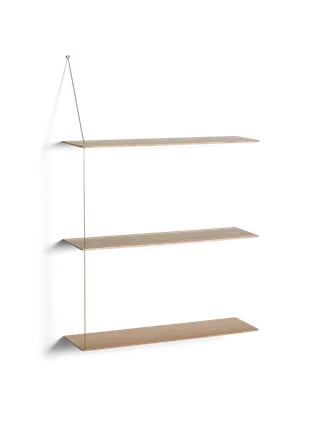 Stedge Hylde by WOUD in 80 cm, Messing, Hvidpigmenteret eg (3 hylder) – product photo 3 of 3