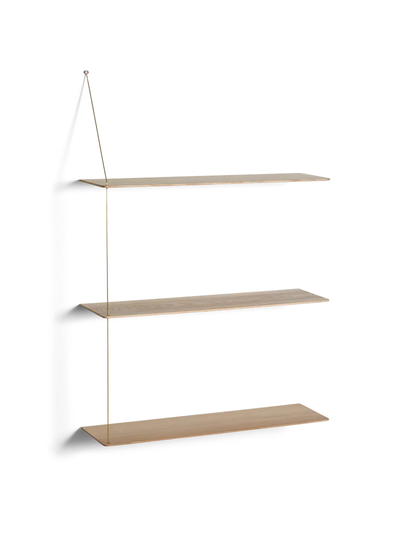 Stedge Hylde by WOUD in 80 cm, Messing, Hvidpigmenteret eg (3 hylder) – product photo 3 of 3
