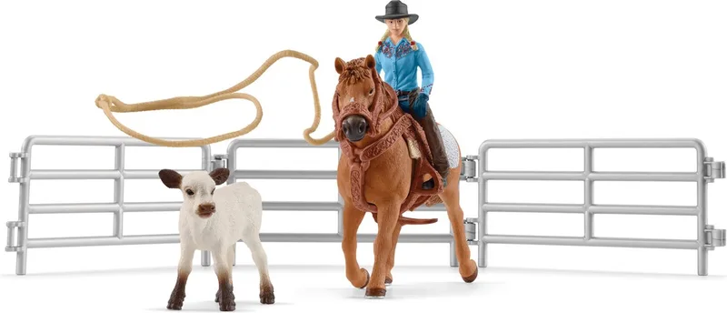 42577 Cowgirl Team Roping Fun by Schleich – product photo